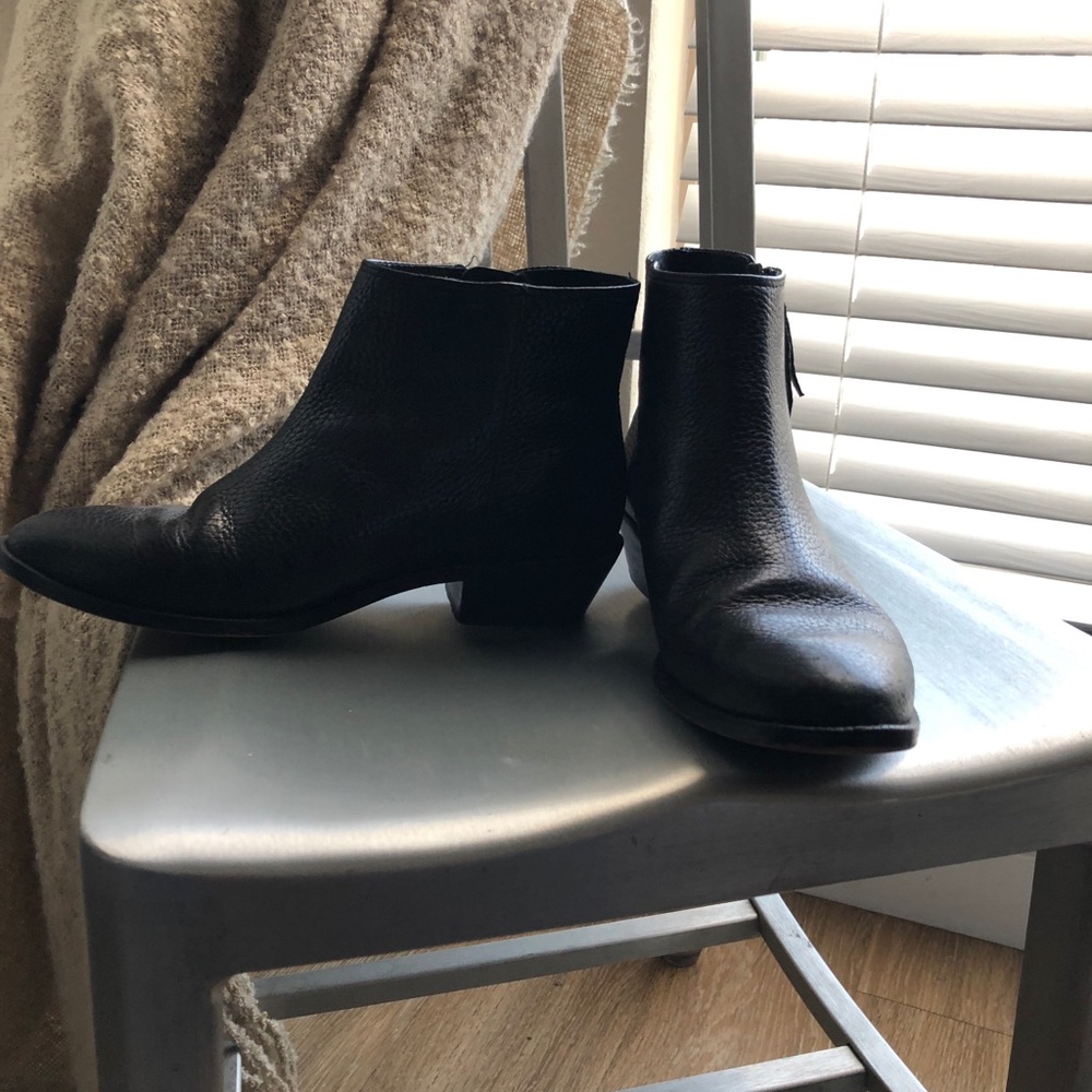 J.Crew black leather booties